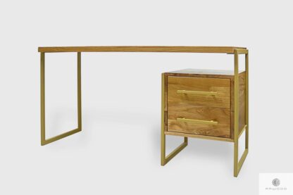 Industrial oak desk with drawers to office GERDA