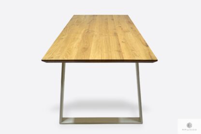 Industrial oak table on metal legs to dining room CALLA II