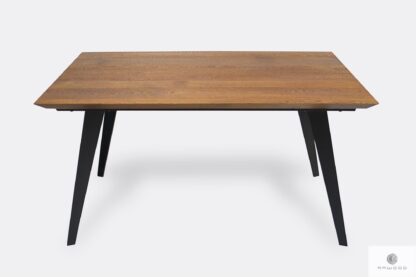 Oak table with black metal legs to living room dining room CORTEZ