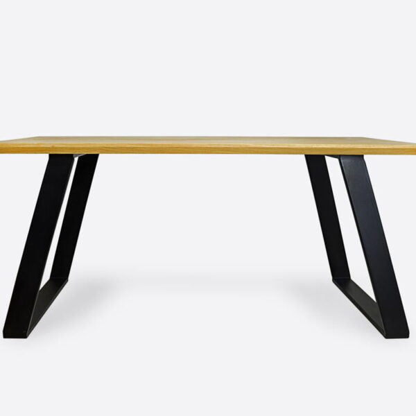 Table with oak table top for size on metal legs CALLA II