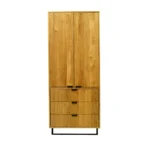 Oak two-door wardrobe with drawers for the bedroom HUGON