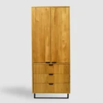 Dębowa szafa dwudrzwiowa z szufladami do sypialni HUGON