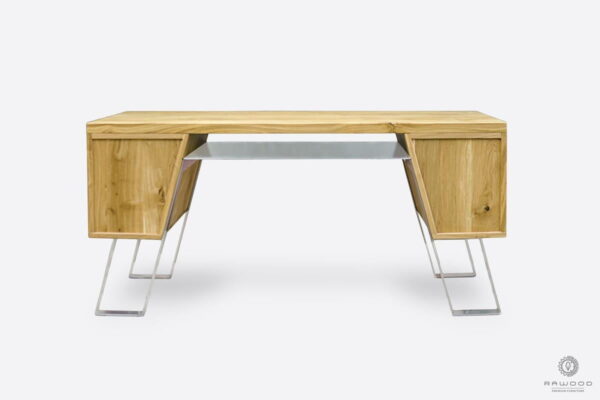 Modern wooden desk with metal legs to office BORA I