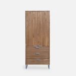 Szafa dwudrzwiowa z litego drewna HUGON - olej orzech