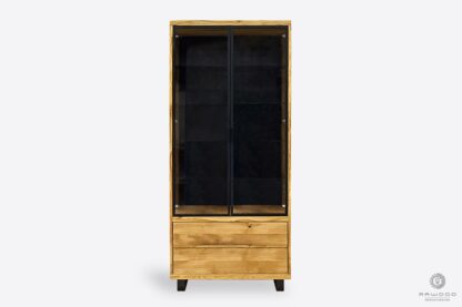Industrial oak display cabinet with drawers to living room DELIO