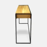 Oak industrial loft console with drawers KING