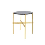 Round granite coffee table with metal legs DERA