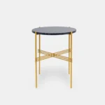 Round granite coffee table with metal legs DERA