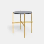 Round granite coffee table with metal legs DERA