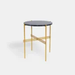 Round granite coffee table with metal legs DERA