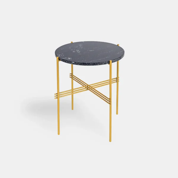 Round granite coffee table with metal legs DERA