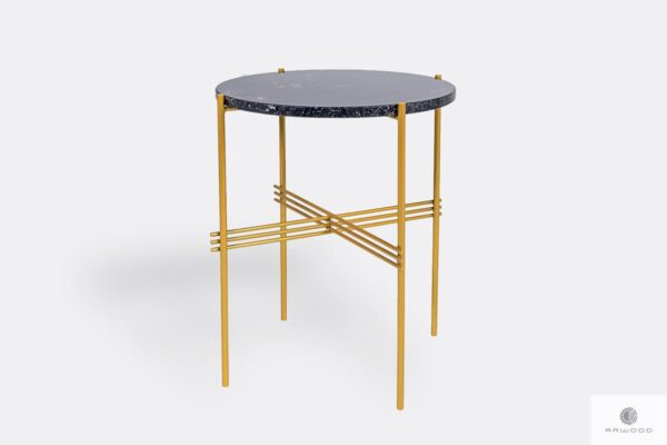 Coffee table with granite tabletop metal legs DERA
