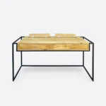 Loftowe biurko dębowe do biura gabinetu KING