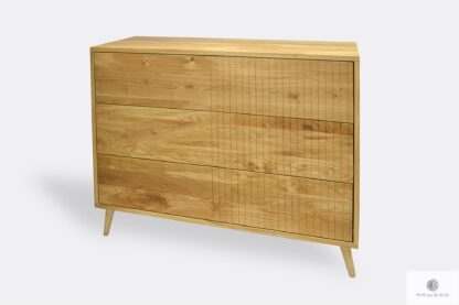 Modern oak chest of drawers on legs to bedroom NESS