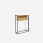 Oak console with drawer on metal legs KiNG