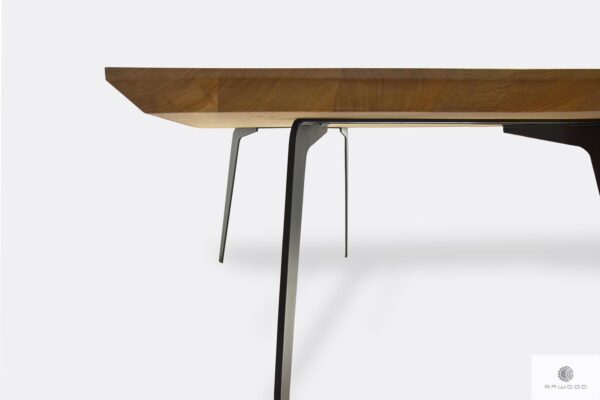 Modern table with oak tabletop with swiss edges VITA II