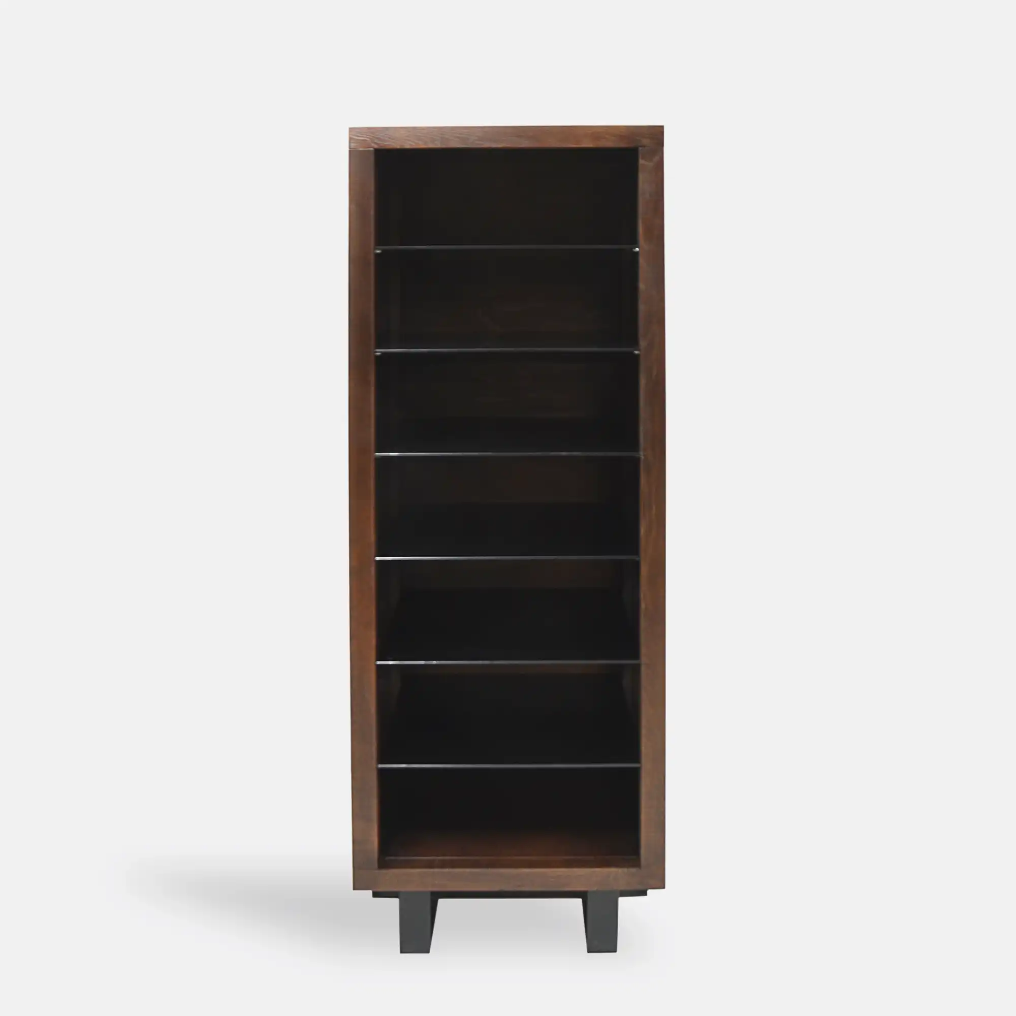 Oak bookcase with glass shelves MOCCA