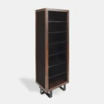 Oak bookcase with glass shelves MOCCA