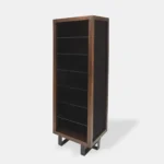 Oak bookcase with glass shelves MOCCA
