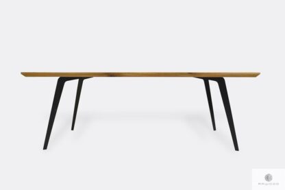 Oak table with metall legs solid wood to dining room VITA II
