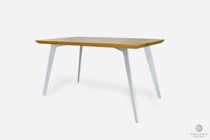Table with oak table top and white legs in industrial style VITA II