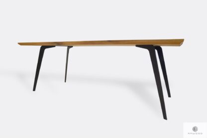 Table with wooden tabletop and metall legs to dining room VITA II