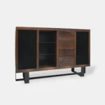 Komoda dębowa z szufladami półkami do salonu MOCCA I