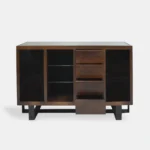 Komoda dębowa z szufladami półkami do salonu MOCCA I