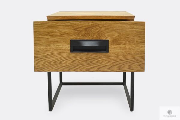 Oak bedside table with drawer of solid wood for order WALT II