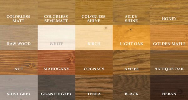Samples of wood colors - oils