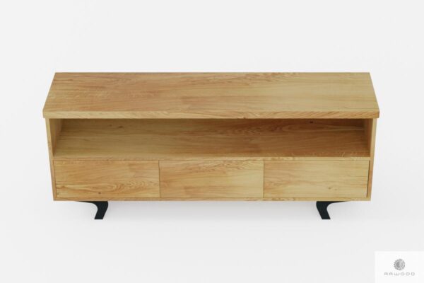 Oak TV cabinet in industrial style with drawers for size VITA