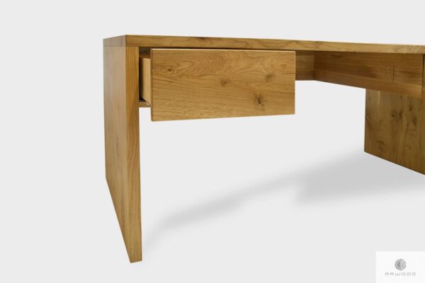 Elegant oak desk of solid wood with drawers to office DAVOS I