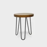 Taboret w stylu loft z dębowym siedziskiem