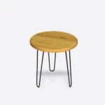 Taboret w stylu loft z dębowym siedziskiem