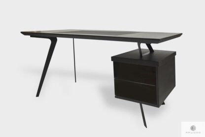Oak office desk with drawers on metal legs VITA