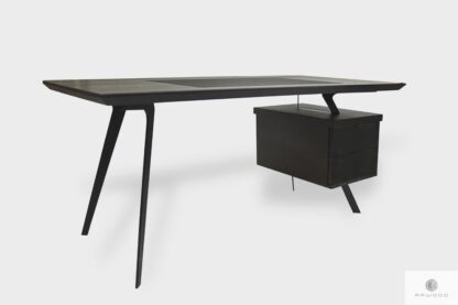 Modern black oak desk with drawers to office VITA