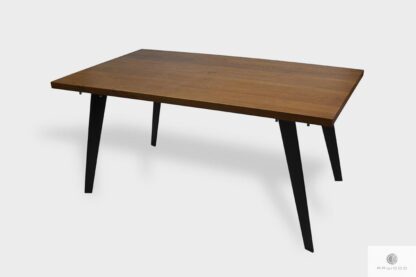 Modern table with oak tabletop on meta legs CORTEZ