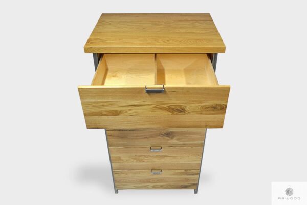 Oak high chest of drawers to living room bedroom HUGON I