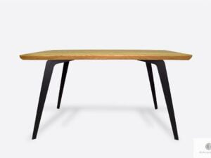 Modern oak table on metal legs to dining room VITA III