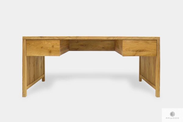 Oak desk with drawers of solid wood to office DAVOS II