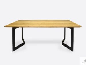 Oak table with metal legs loft to dining room GOVER