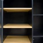 Nowoczesny czarna regał z drewna dębowego CASTEL