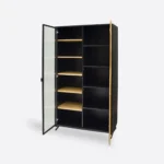 Nowoczesny czarna regał z drewna dębowego CASTEL