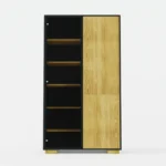 Nowoczesny czarna regał z drewna dębowego CASTEL