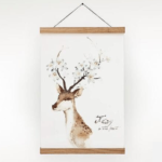 Drewniany wieszak na plakat z magnetyczną listwą