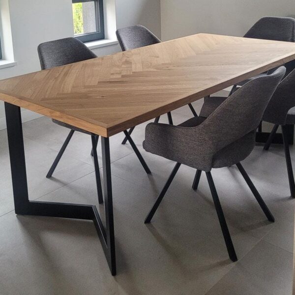 Stół dębowy z metalowymi nogami loft GOVER