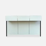 Designerska komoda drewniana na nóżkach BOSTON I biała płyta (7)