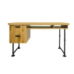 Industrialne dębowe biurko na metalowych nogach loft -DENAR I