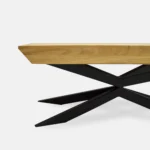 Loftowy stolik kawowy dębowy ne metalowej podstawie do salonu na wymiar DEVON