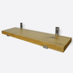 Wall oak shelf with handles